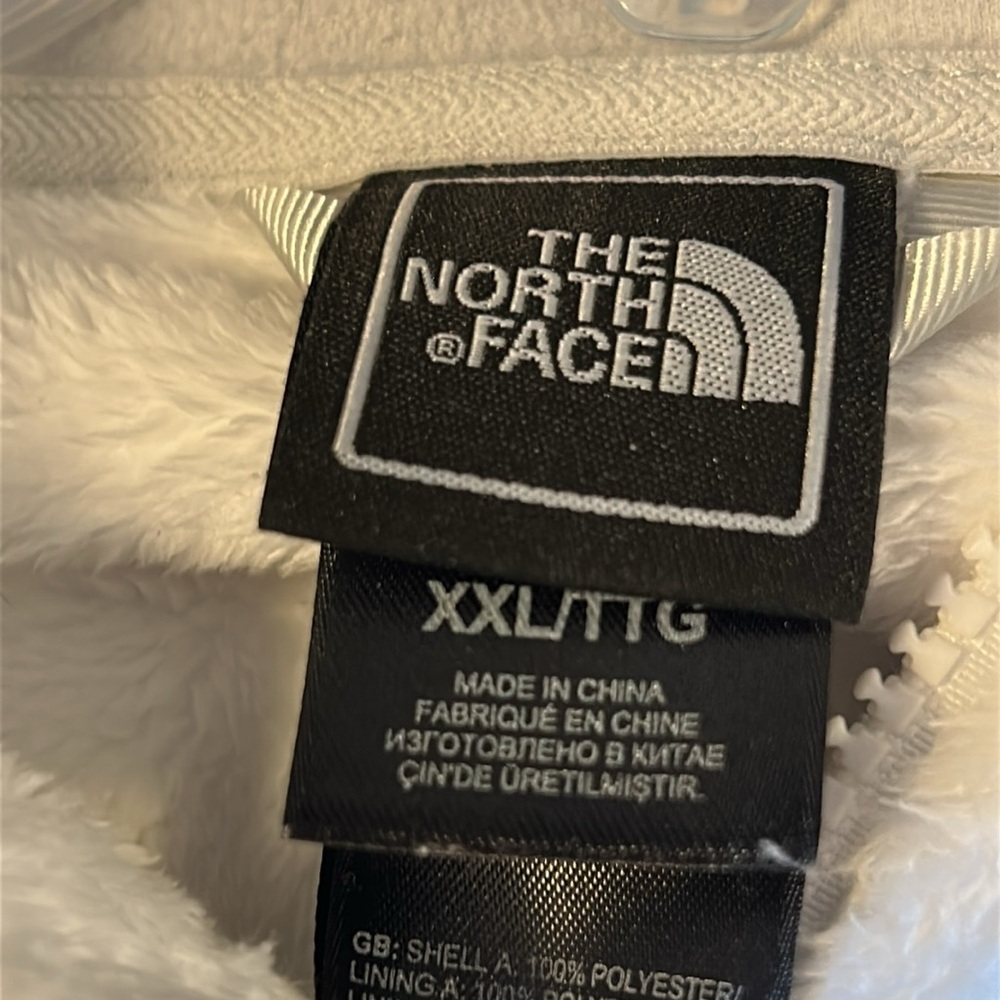 THE NORTH FACE Osito Fleece Jacket Womens XXL White Full Zip Pockets High Neck - Picture 5 of 6